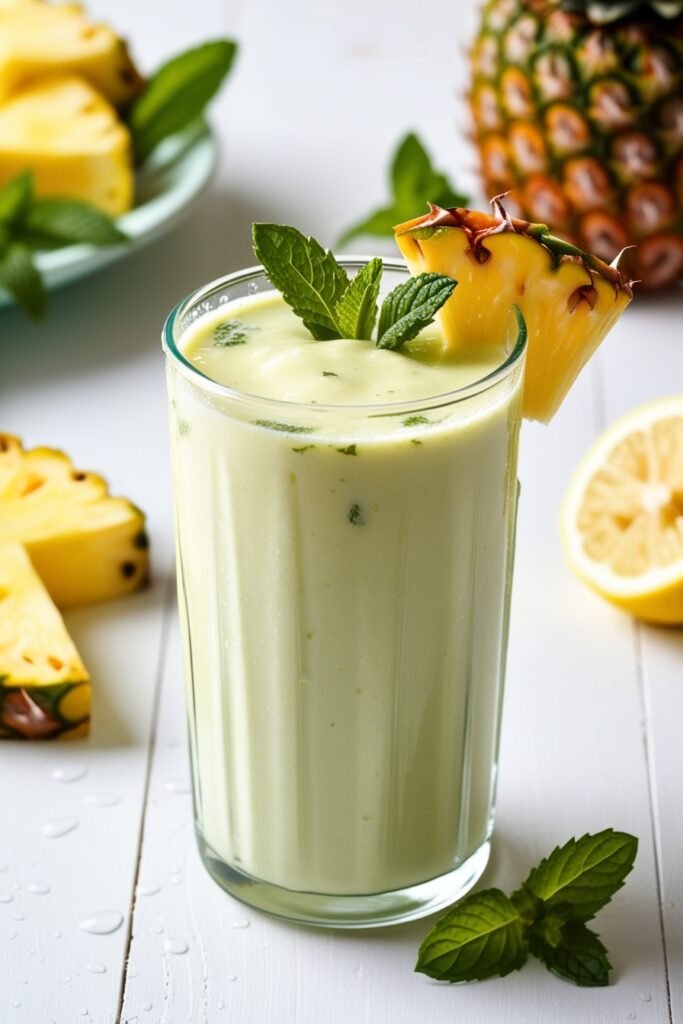Smoothie Refrescante de Hortelã e Abacaxi