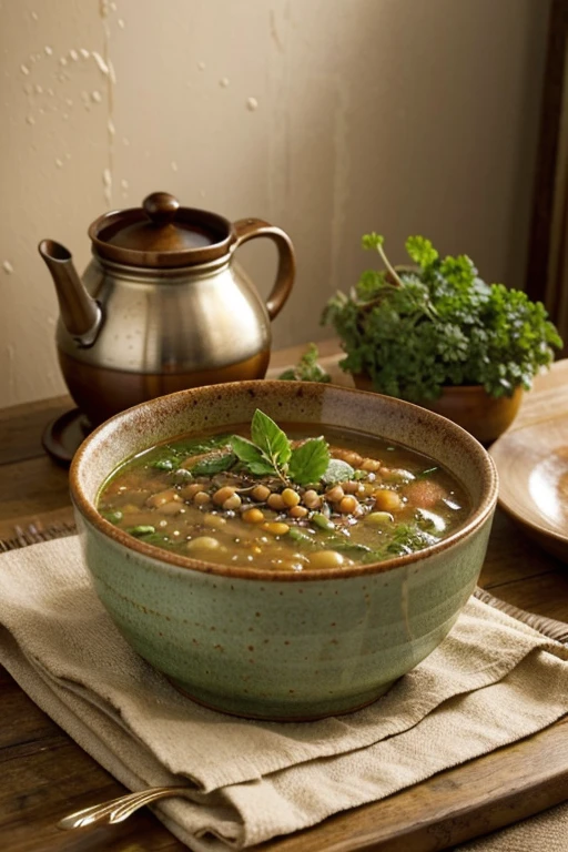 Sopa de Lentilha com Manjerona