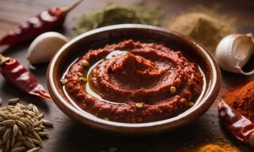 O molho Harissa é um dos condimentos mais emblemáticos do Norte de África, conhecido pelo seu sabor intenso, picante e profundamente aromático.
