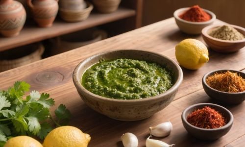 O molho Chermoula é um dos condimentos mais emblemáticos do Norte de África